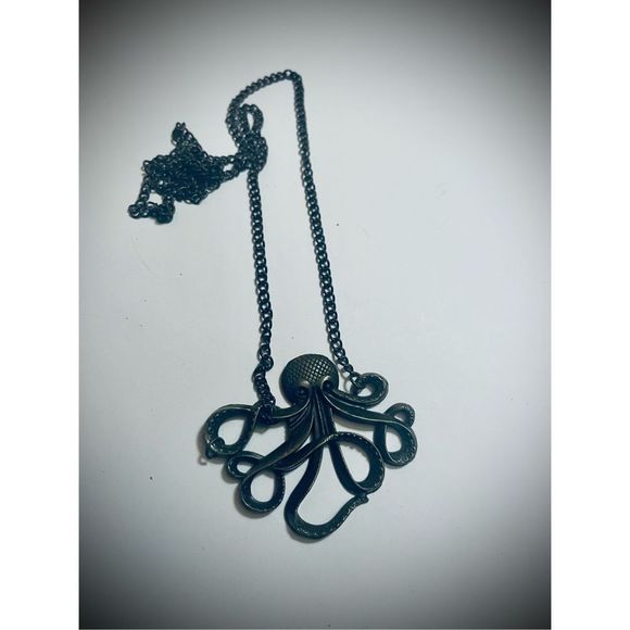 Pretty LARGE BROWN BOHO OCTOPUS NECKLACE - Picture 5 of 6
